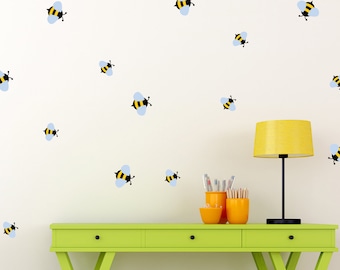 Bee Wall Decal | Set of 17 Bumblebees | Wall Sticker