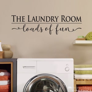 Imprinted Designs Laundry Room Loads of Fun Vinyl Wall Decal Sticker Art Imprinted Designs Laundry Room Loads of Fun Vinyl Wall Decal Sticker Art