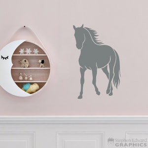 Horse Silhouette Decal Girl Bedroom Wall Decor Horse Vinyl image 1