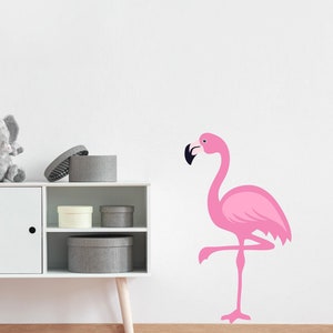 Pink Flamingo Decal | Tropical Decor | Color version