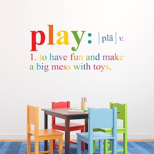 Rainbow Play Definition Wall Decal | Dictionary definition Vinyl | Playroom Children Wall Decor