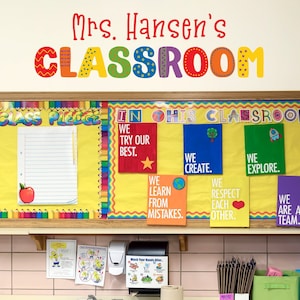 Classroom Decal with Personalized Teacher Name | School Wall Decor | Multiple Colors