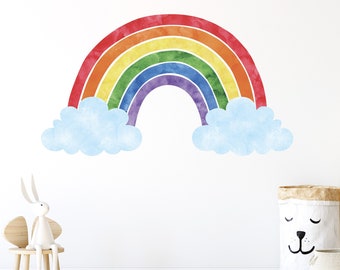 Watercolor Rainbow Decal | Children Bedroom Vinyl | Rainbow Playroom Decor