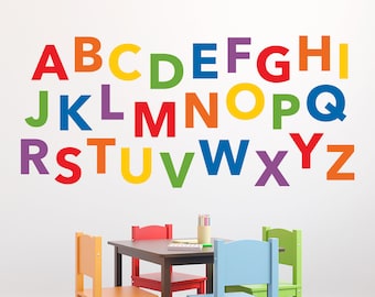 Uppercase Alphabet Decal Set - Letter Wall Stickers - Children Wall Decal - Teacher Decor