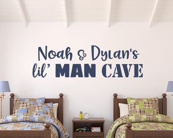 lil Man Cave Personalized Decal | Boys Bedroom Decor | Brother Bedroom Vinyl Wall Art