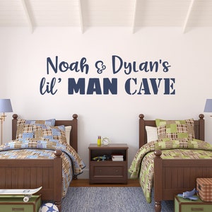 lil Man Cave Personalized Decal | Boys Bedroom Decor | Brother Bedroom Vinyl Wall Art