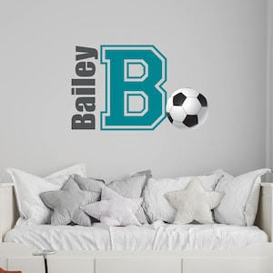 Personalized Soccer ball Decal set | Name & Initial | Sports Decor