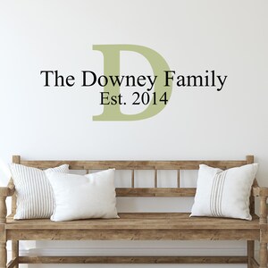 Personalized Name Decal | Initial, Last Name with Established Date