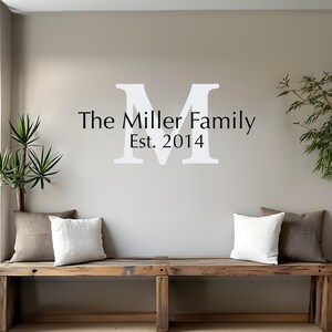 Personalized Name Decal | Initial, Last Name with Established Date