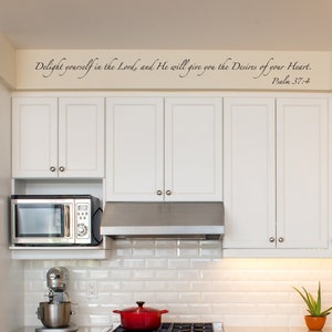 Delight Yourself in the Lord Wall Decal | Scripture Wall Decal | Psalm 37:4 Wall Art | Bible Verse Vinyl