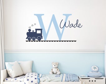 Personalized Train Decal Set | Boy Bedroom Train Decor Wall Sticker