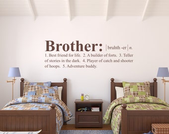 Brother Definition Decal | Shared Boy Bedroom Decor | Dictionary definition