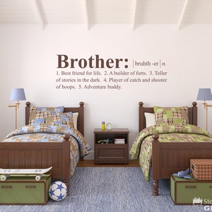 Brother Definition Decal | Shared Boy Bedroom Decor | Dictionary definition