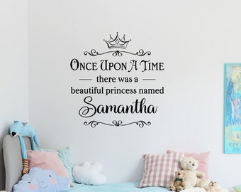 Vinilo decorativo personalizado con nombre de princesa: decoración infantil