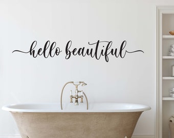 Hola hermosa pared Calcomanía Espejo Pegatina Arte Cita Dormitorio  Decoración del hogar Tocador Belleza Chicas Estética Afirmaciones positivas  Lindo -  México