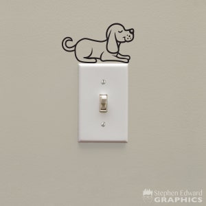 Dog Decal | Lightswitch Decor | Sleeping Puppy Decal