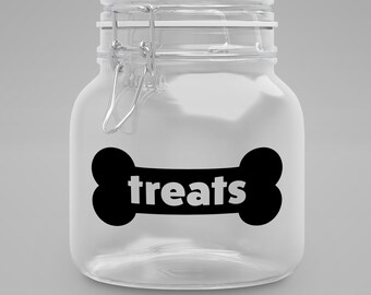 Dog Treats Decal | Dog Bone Jar Vinyl | Canister Sticker