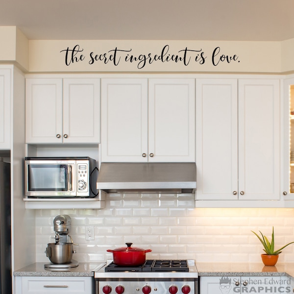 The Secret Ingredient is Love Decal | Kitchen Decor | Kitchen Sign | Love Wall Art