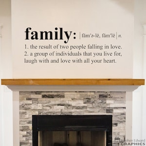 Family Definition Wall Decal: Vinyl Lettering Art
