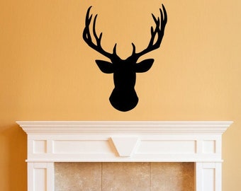 BB299 Stag Deer Forest Animal snow Smashed Wall Decal 3D Art Stickers Vinyl Room 