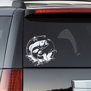 Bass Car Decal | Fishing Vinyl decal for your Car, SUV or Truck | Husband Gift