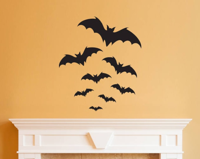 Corner Spider Web With Spider Decal Sign Bats Halloween Holiday Vinyl ...