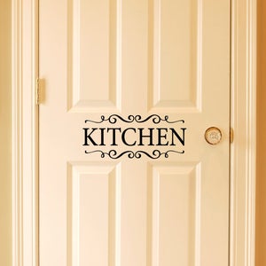 Kitchen Decal | Kitchen with scrolls Wall Vinyl | Door Sticker | Kitchen Decor
