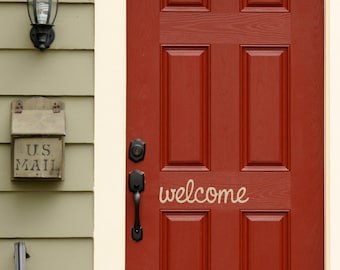 Welcome Door Sticker | Front Door Decal | Handwritten style | Wall Sticker