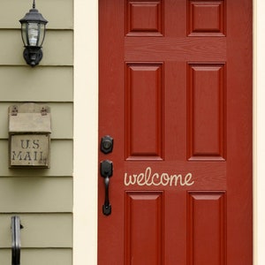 Welcome Door Sticker | Front Door Decal | Handwritten style | Wall Sticker
