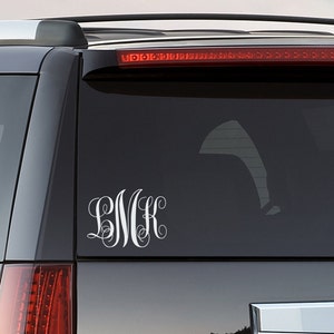 Monogram Car Decal | Personalized Initials Vinyl | Vehicle Decal
