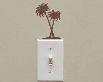 Palm Tree Light Switch Decal - Lightswitch Tropical Decal - Light Switch Cover decor