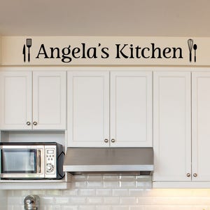 Personalized Kitchen Decal | Kitchen Utensil Sticker | Custom Name Wall Vinyl