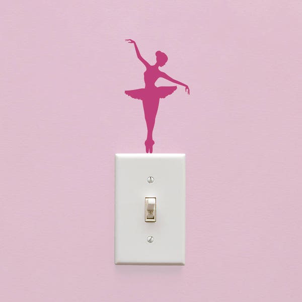 Ballerina Light Switch Decal - Lightswitch Ballet Decal - Light Switch Cover decor