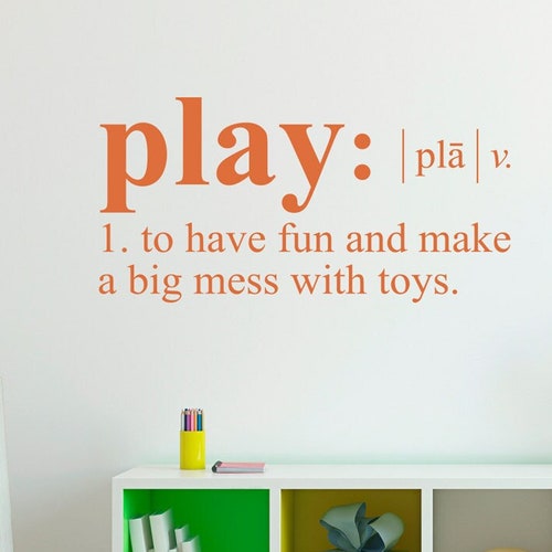 Play Definition Decal Dictionary Definition for Child's Etsy