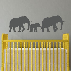 Elephant Wall Decal | Elephants and Baby Nursery Wall Art | Baby Vinyl Decor