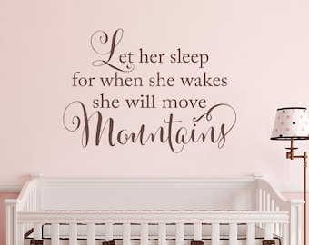 Vinilo decorativo de montaña para habitación de bebé: decoración para habitación de niña