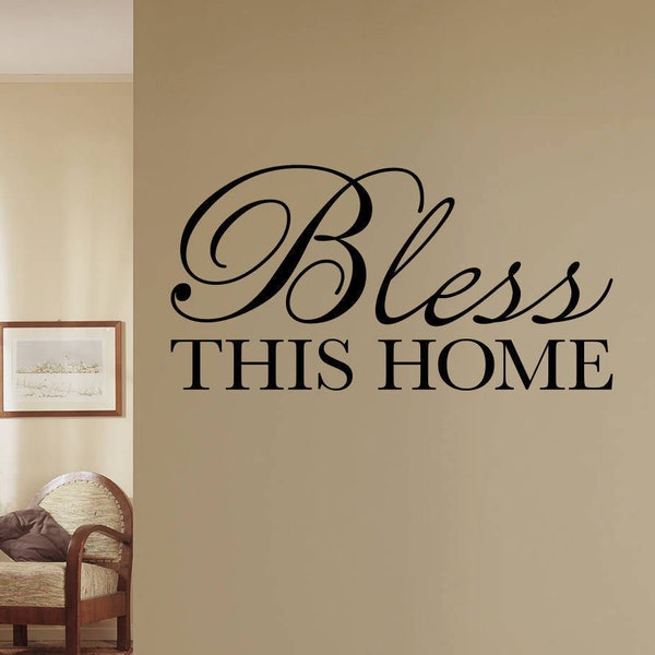 Bless This Home Aufkleber | Christliches Dekor | Wand Vinyl Aufkleber