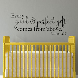 Elk goed en perfect cadeau komt van bovenaf Sticker | Christelijke kinderkamerdecoratie | Jakobus 1:17 | Bijbelcitaat