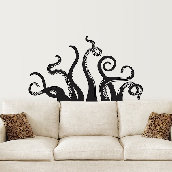 Octopus Tentacle Decal - Living Room Decor - Octopus Wall Sticker