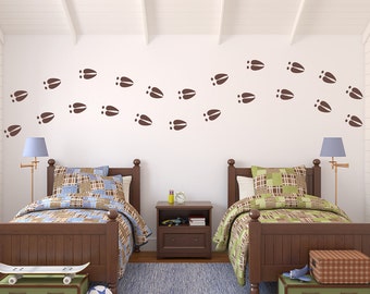 Hirschspuren Wandtattoo Set: Jäger Junge Schlafzimmer Dekor | Große Größe