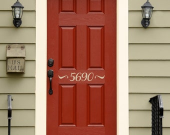 Address Decal | Front Door Numbers | Outdoor Script Vinyl Decal Ver. 2