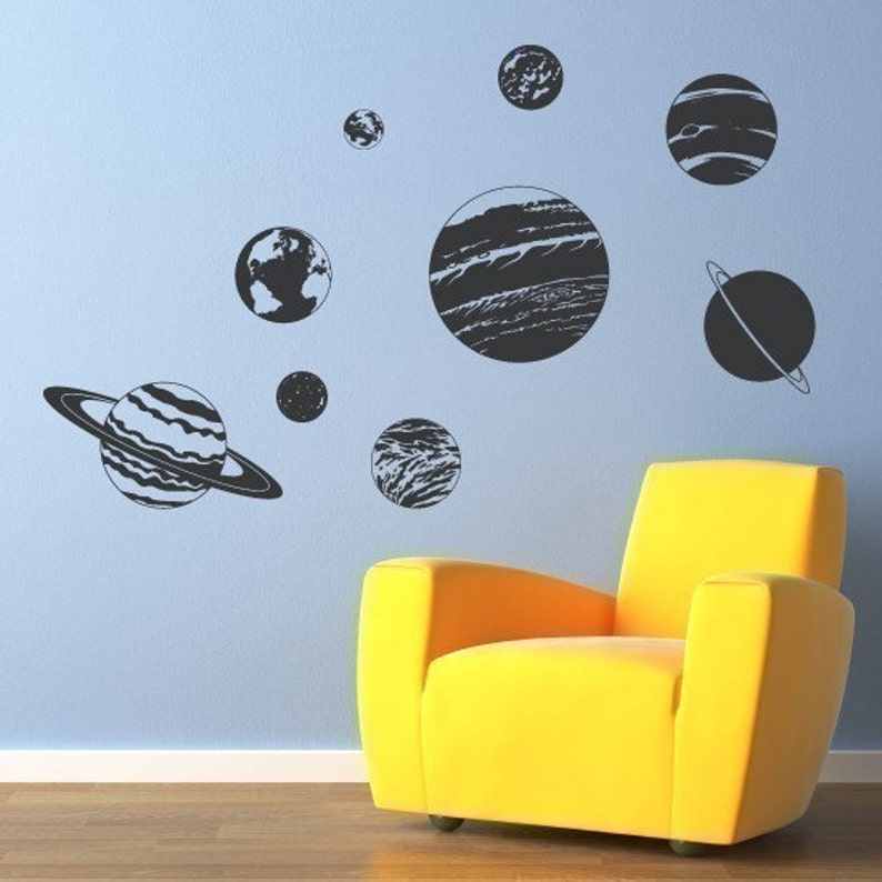 Wall Decal Set Solar System Sticker Wall Decor Etsy