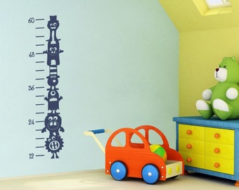 Monster Growth Chart Vinyl Decal | 6 Monster Wall Sticker | Growth Chart for Child's Bedroom