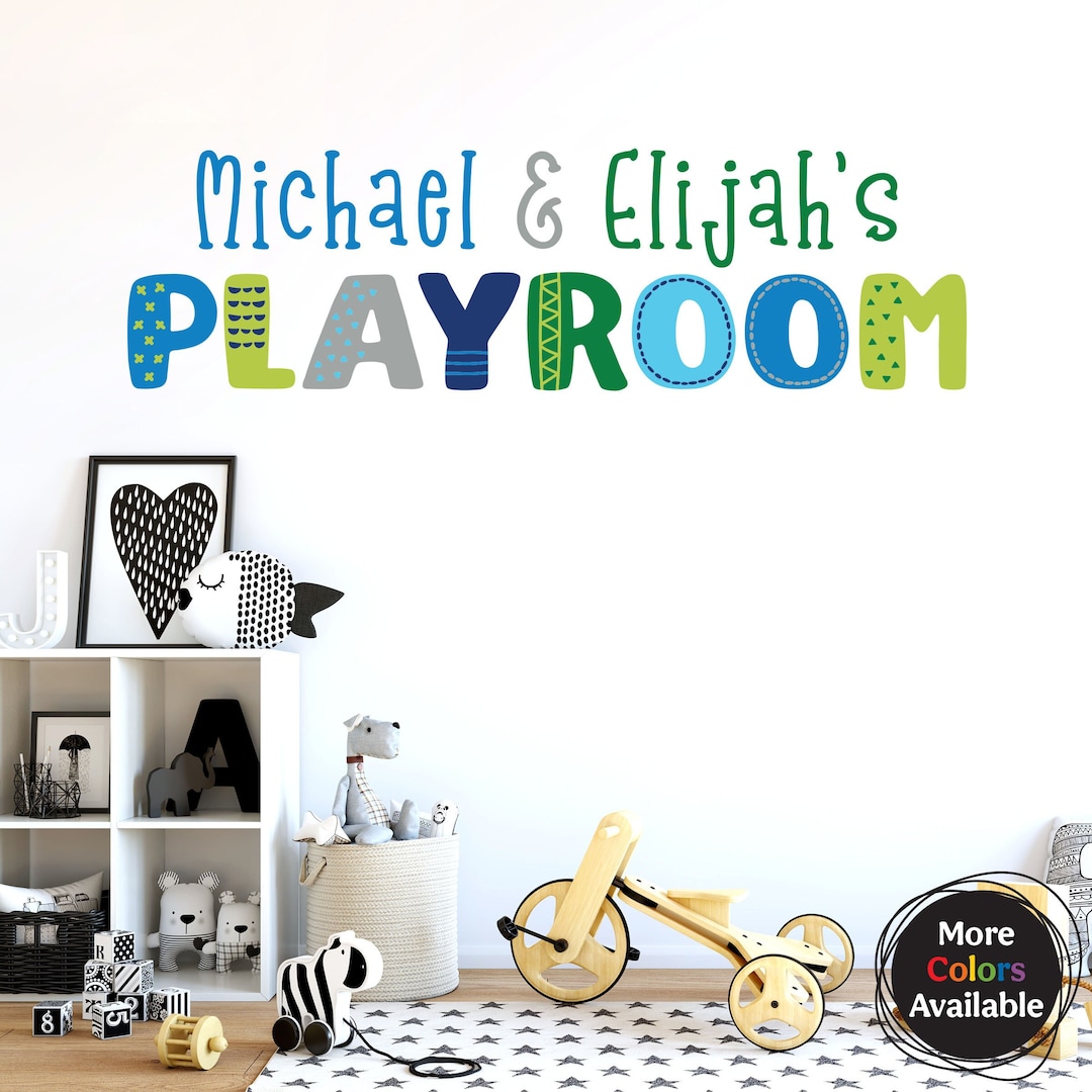 Playroom Decal With Personalized Names Kids Bedroom Vinyl Multiple ...