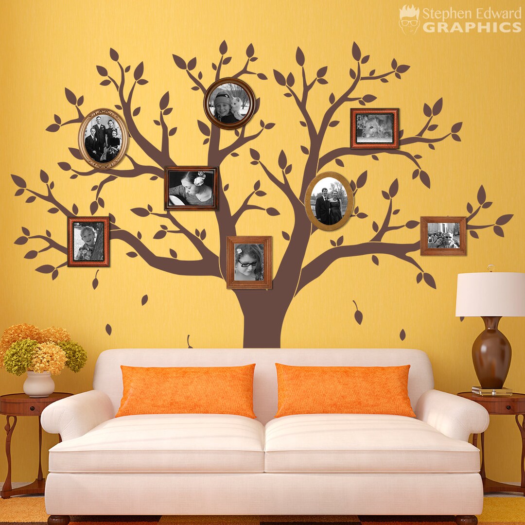 Family Tree Decal Tree With 158 Leaves Wall Decor Multiple Sizes Etsy