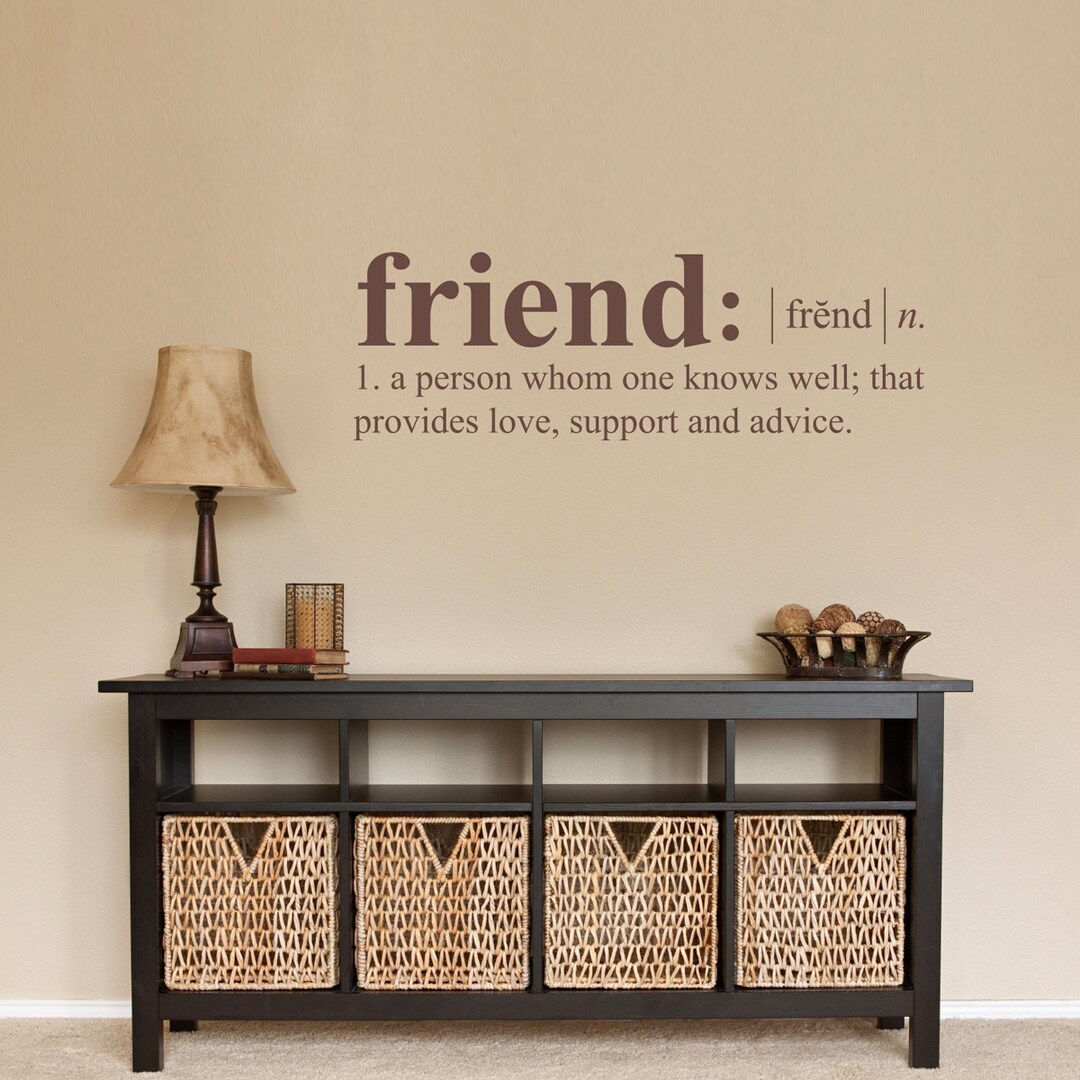 Friend Definition Wall Decal Dictionary Definition Decal Etsy