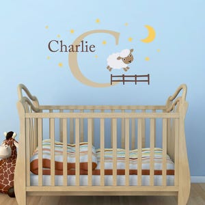 Personalized Sheep Decal Set | Nursery Decor | Farm theme