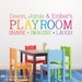 Personalized Playroom Share Imagine Laugh Decal in Rainbow colors | Kid Name Vinyl | Children Wall Decal | Playroom Decor 