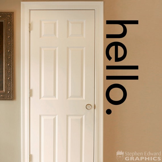 hello. Wall Decal | Craft Room Decor | Entryway or Office Wall Sticker