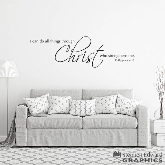 ZALING Inspirational Quotes Removable Wall Stickers I Can Do All Things Through Christ Who Strengthens Me Art Wall Decor